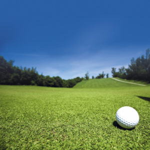 a golf ball on a golfing green