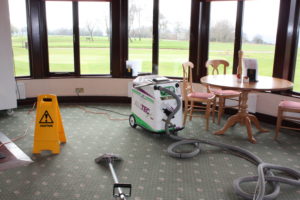 carpet cleaning machine in the golf club restaurant area