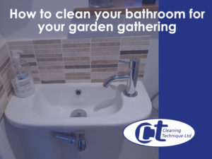 title image for bathroom cleaning blog post