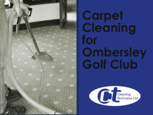 title page showing carpet cleaning for ombersley golf club