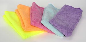 different coloured microfibre cloths